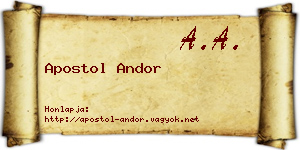 Apostol Andor névjegykártya