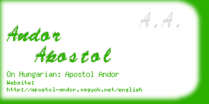 andor apostol business card